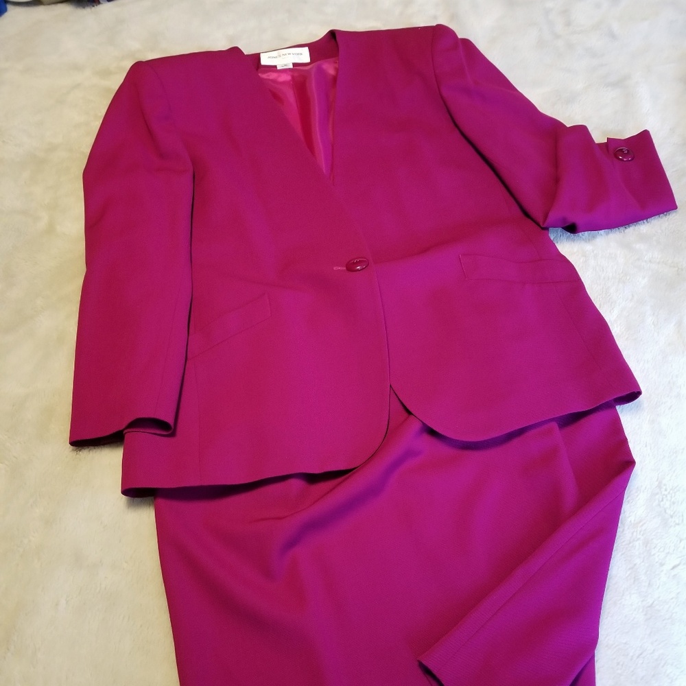 Jones New York Berry Pink Suit Pencil Skirt